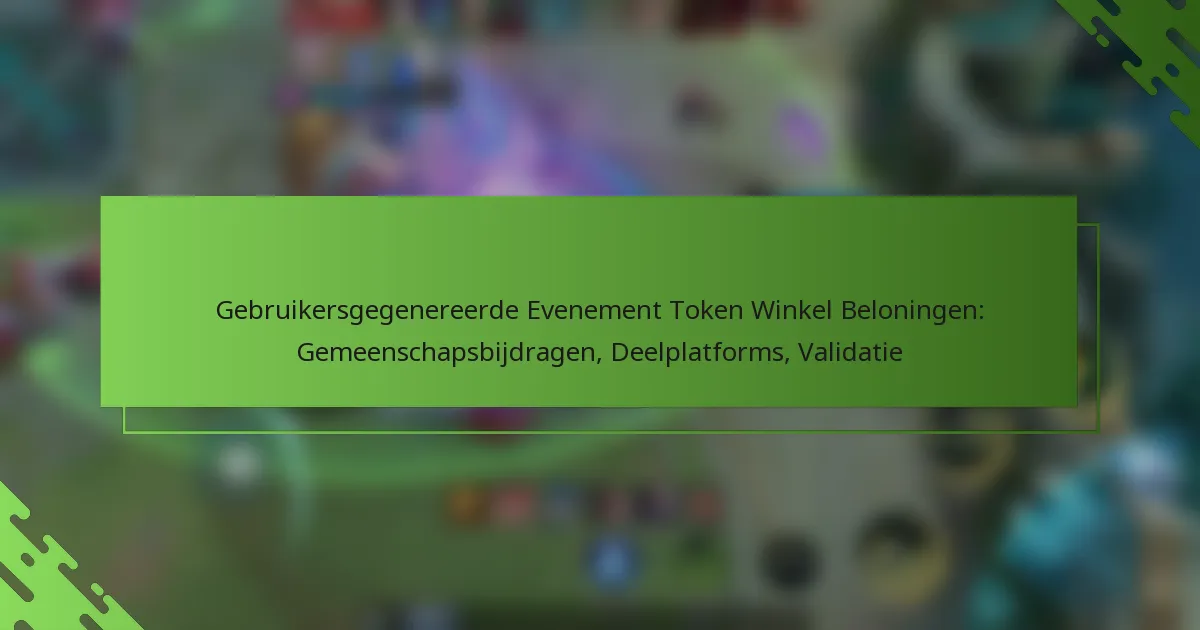 Gebruikersgegenereerde Evenement Token Winkel Beloningen: Gemeenschapsbijdragen, Deelplatforms, Validatie